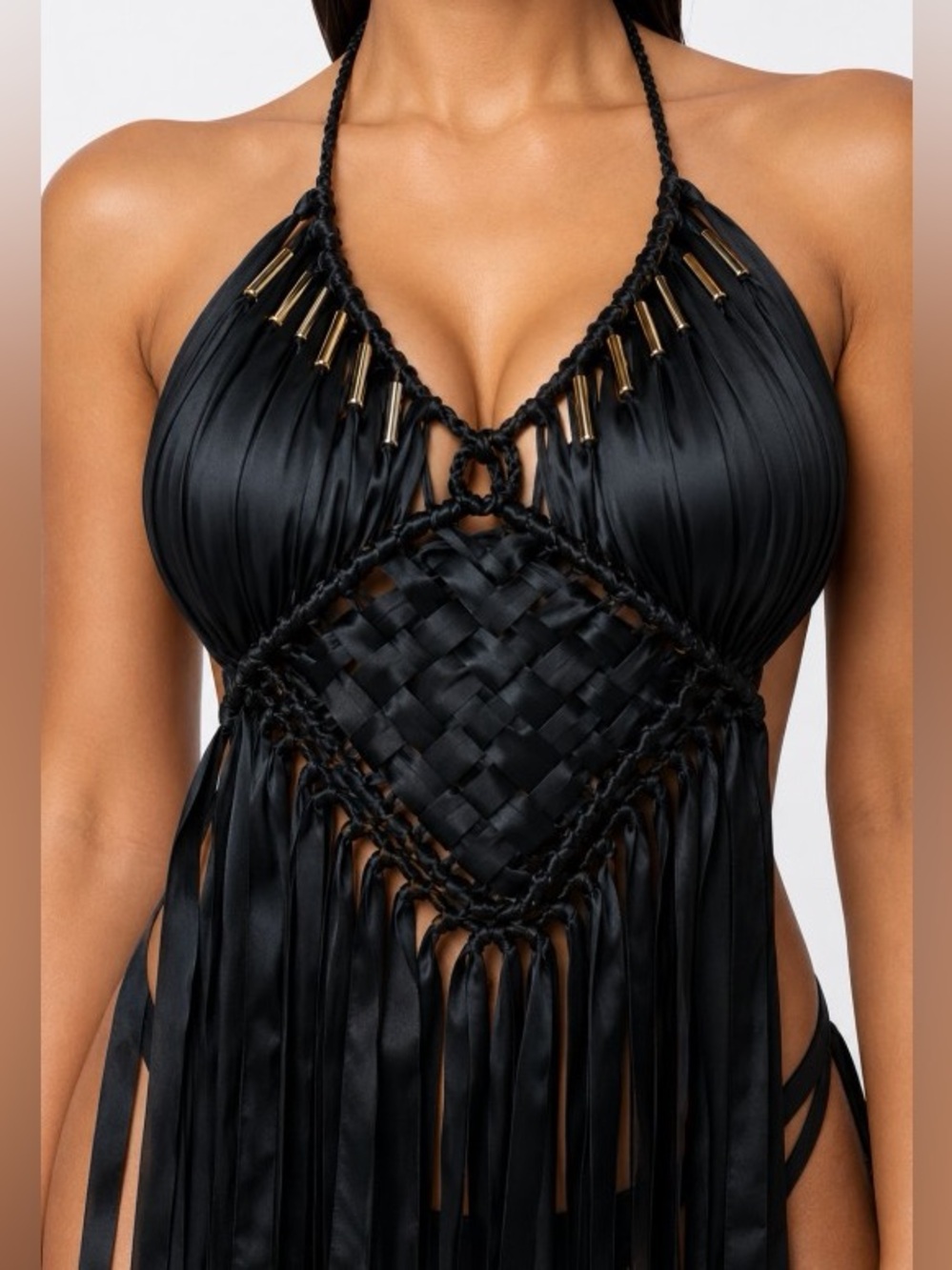 Fringe Halter Maxi Dress - Picture 16 of 16